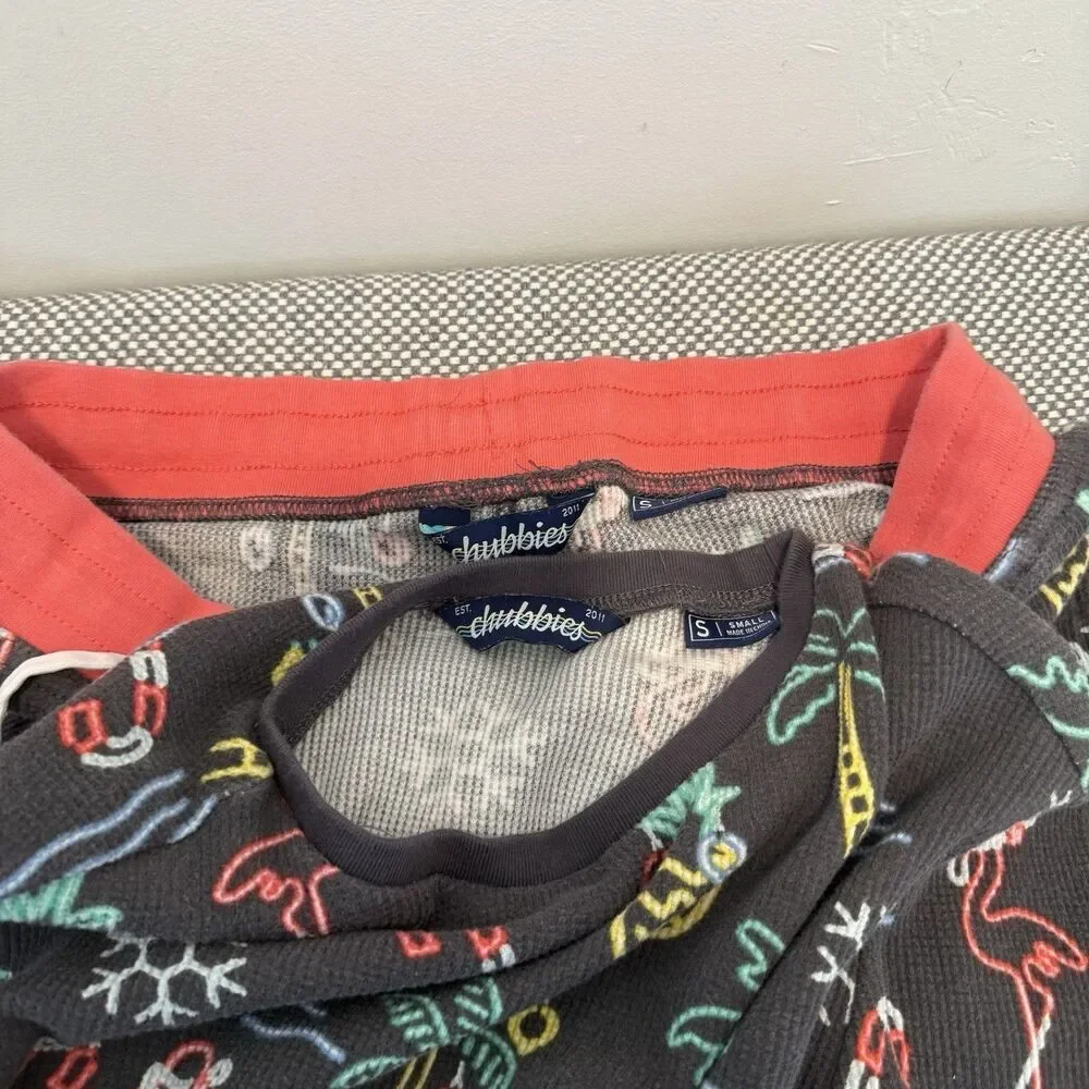 Chubbies Kids  Waffle Knit Lounge Top AndShorts Candy Cane Lane Size S